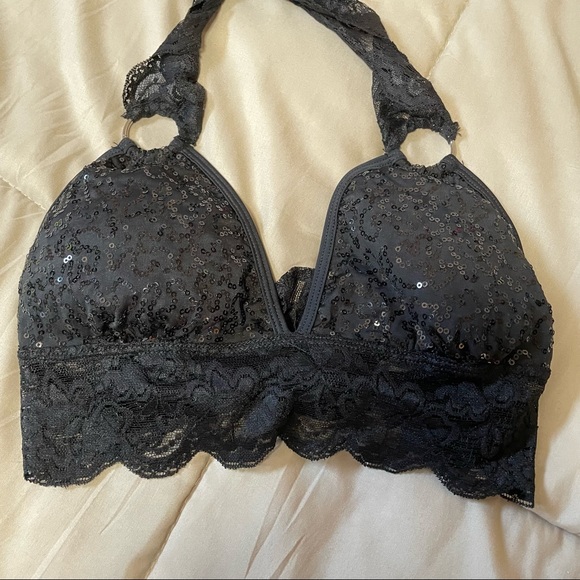 NWOT Dippin Daisy’s Black Sequin Bikini Top Size Large - Picture 3 of 6